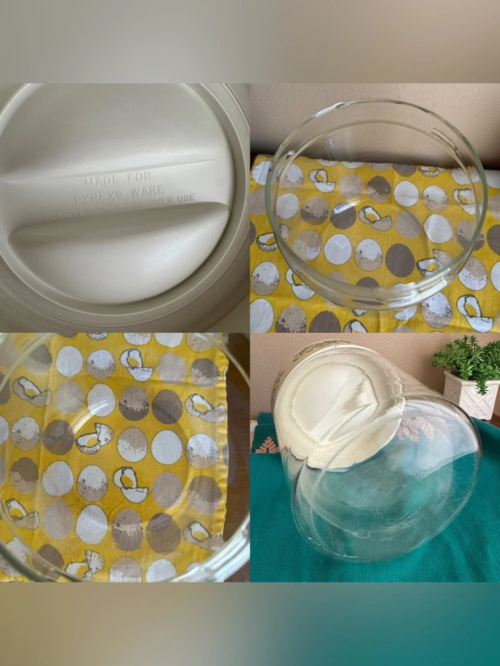 Vintage Pyrex Spice of Life circular storage canister with lid